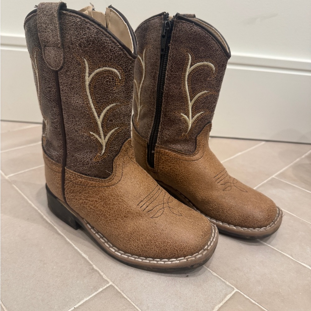 Old West Brown Kids Boots